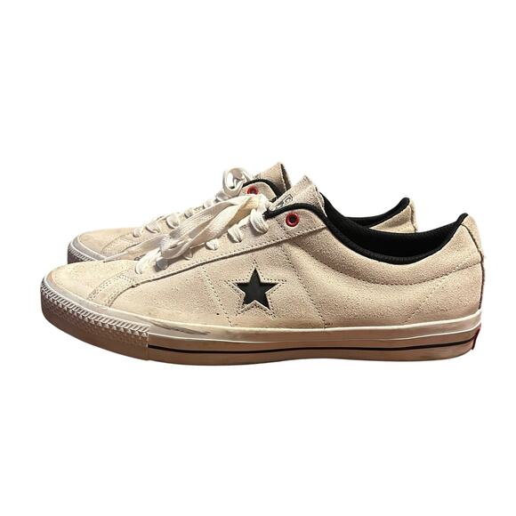 Converse one star pro skate shoes cream leather mens size 13 - Picture 1 of 3